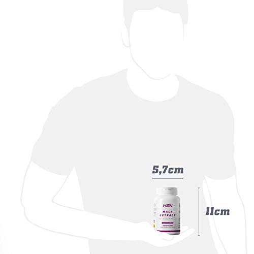 Maca Andina de HSN | 500mg Extracto 10:1 | Alta Concentración, Energizante Natural | Vegano, Sin Gluten, Sin Lactosa, 120 Cápsulas Vegetales