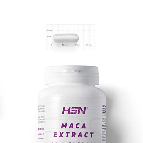 Maca Andina de HSN | 500mg Extracto 10:1 | Alta Concentración, Energizante Natural | Vegano, Sin Gluten, Sin Lactosa, 120 Cápsulas Vegetales