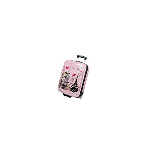 Madisson – Maleta de Cabina Rígida Kids 2 ruedas 50 cm, Rose (rosa) - F55018 LOVE PARIS