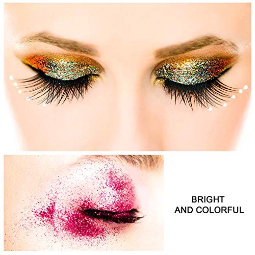 Magicdo 45 colores Polvo brillo arte clavo, Extra fina con purpurina botes, más ricas de rayas en Amazon para niños & adultos proyectos de arte escuela o casa, Scrapbooking, cara, uñas, ojo arte