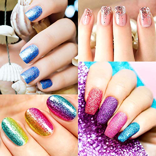 Magicdo 45 colores Polvo brillo arte clavo, Extra fina con purpurina botes, más ricas de rayas en Amazon para niños & adultos proyectos de arte escuela o casa, Scrapbooking, cara, uñas, ojo arte