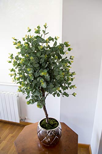 Maia Shop 1245 Eucalyptus Troncos Naturales, Elaborados con los Mejores Materiales, Ideal para Decoración de hogar, Árbol, Planta Artificial (105 cm), Mixto, Eucalipto
