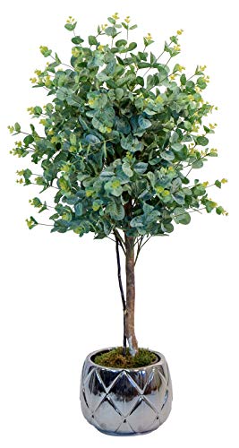 Maia Shop 1245 Eucalyptus Troncos Naturales, Elaborados con los Mejores Materiales, Ideal para Decoración de hogar, Árbol, Planta Artificial (105 cm), Mixto, Eucalipto