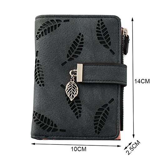 Majome Mujer Dama Chica Cartera Monedero Hueco pequeño Corto Vintage Hebilla Cremallera para Moneda de Tarjeta de Dinero