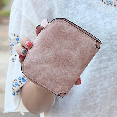 Majome Mujer dama chica corto monedero PU hebilla Vintage durable para moneda de tarjeta de dinero