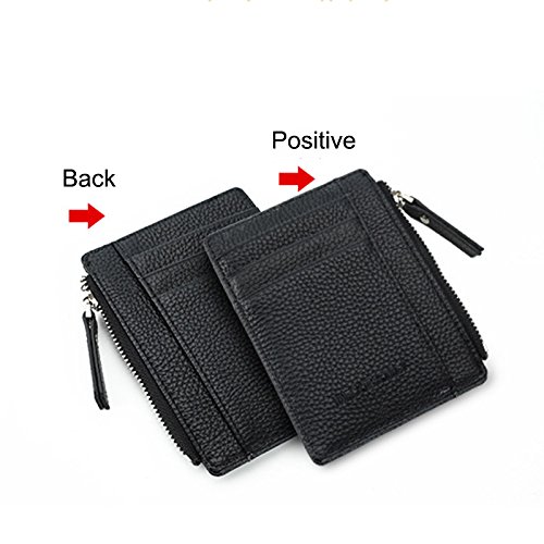 Majome Mujeres Hombres Señora Carteras Monedero Cremallera PU Mini Mini Suave Fina para Tarjeta Moneda Moneda