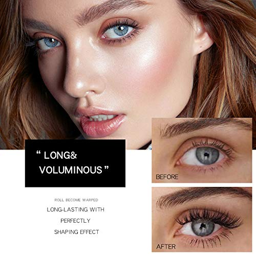 Make Up Mega Volumen Colágeno 24H, Máscara de Pestañas Mega Duración, Color Negro