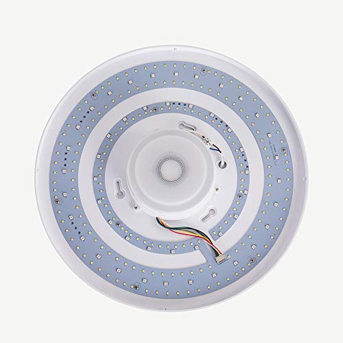 MAKELONG Iluminación de techo de interior,36 450mm 3000lm,Plafonnier Plafón LED Lámpara de Techo con Altavoz Bluetooth, 3000-6500K + RGB ajustable candelabro, Modo de luz nocturna,APP Disponible
