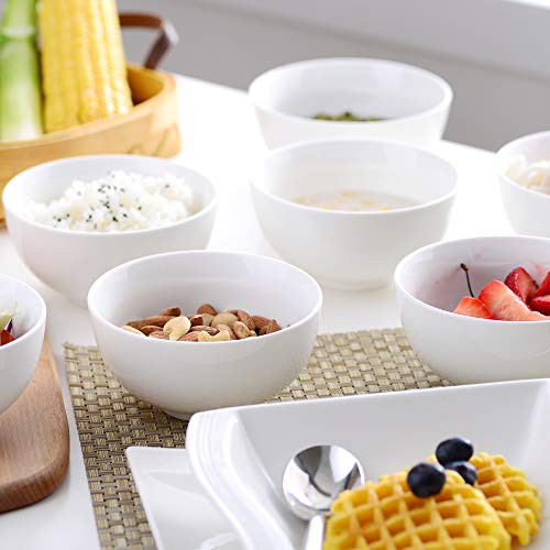 Malacasa, Serie Regular, Juego de Cuenco de 8 Piezas Vajilla de Porcelana de 5" Cuenco de Cereal (12.5 * 12.5 * 6.5cm)