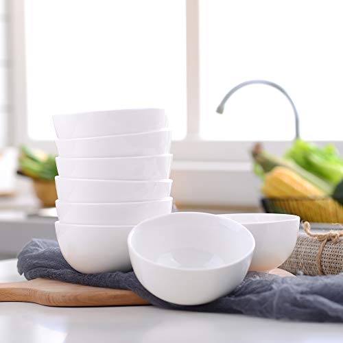Malacasa, Serie Regular, Juego de Cuenco de 8 Piezas Vajilla de Porcelana de 5" Cuenco de Cereal (12.5 * 12.5 * 6.5cm)