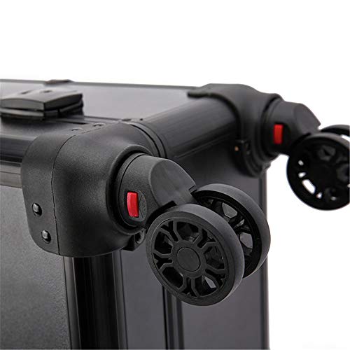 Maletín de Cosméticos, Organizador para Maquillaje, Multiuso, Tipo Trolley, con 4 Bombillas de Luces y Espejo, Negro