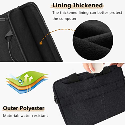Maletin Ordenador Portatil 13,3-14 Pulgadas Hombre Mujer Bolso Bandolera Impermeable para portátiles Protectora Compatible Trabajo Bolsa Gris Negro