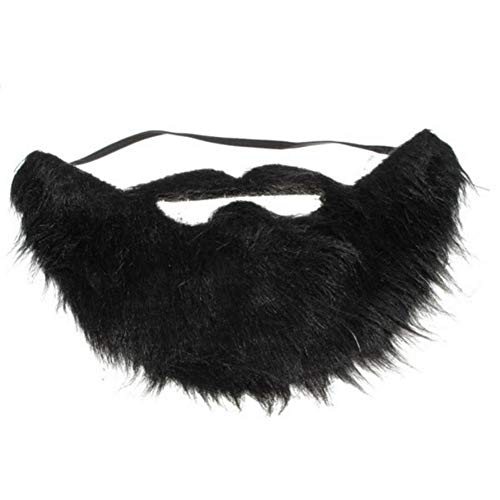 Mallalah Divertido disfraz de fiesta Hombre Hombre Barba de Halloween Disfraz de pelo facial Juego Bigote negro de calidad superior