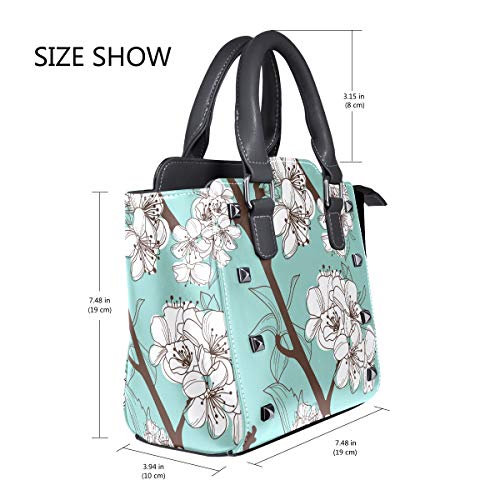 MALPLENA - Bolso de mano con patrón de flores de ciruela