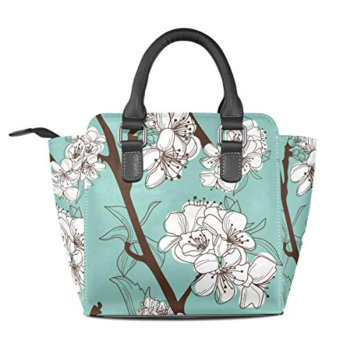 MALPLENA - Bolso de mano con patrón de flores de ciruela