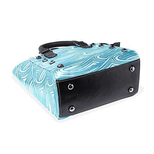 MALPLENA - Bolso de mano de trabajo minimalista, diseño de ondas marinas