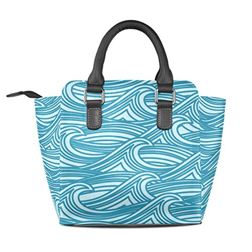MALPLENA - Bolso de mano de trabajo minimalista, diseño de ondas marinas