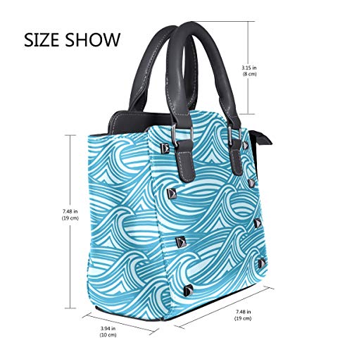 MALPLENA - Bolso de mano de trabajo minimalista, diseño de ondas marinas