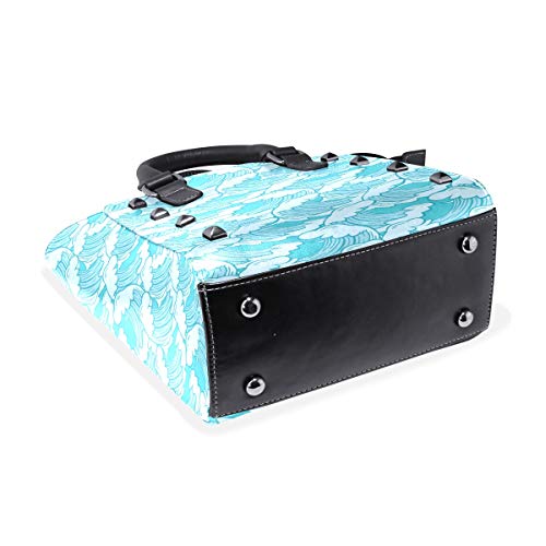 MALPLENA - Bolso de mano pintado a mano con patrón de ondas marinas