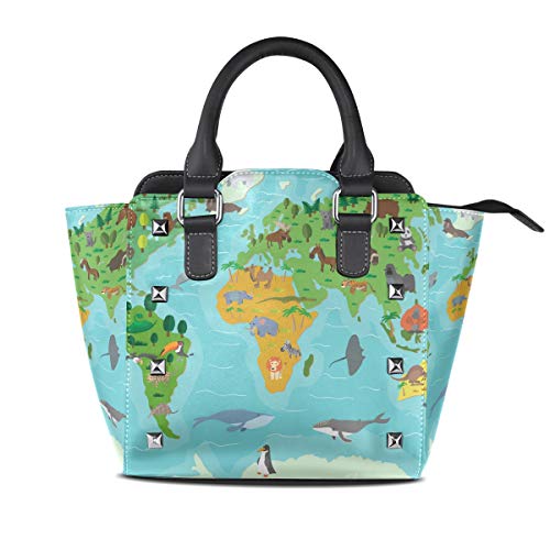 MALPLENA - Bolso de mano pintado a mano, diseño de animales continentales