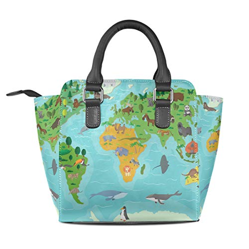 MALPLENA - Bolso de mano pintado a mano, diseño de animales continentales