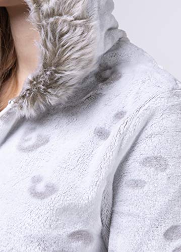 maluuna - Mono Pijama de Mujer de Tejido Polar, con puños en Las Mangas y Bajos Fruncidos, Extremadamente Suave y Mullido y con Pelo sintético, Größe:36/38, Color:Beige