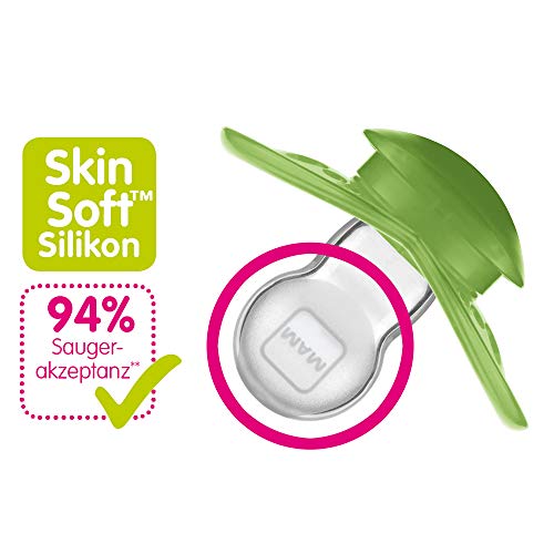 MAM - Juego de 4 chupetes Day & Night: 2 MAM 2 MAM Night, fomentan el Desarrollo Natural de Dientes y mandíbula, Luminosos y con Caja para Chupete