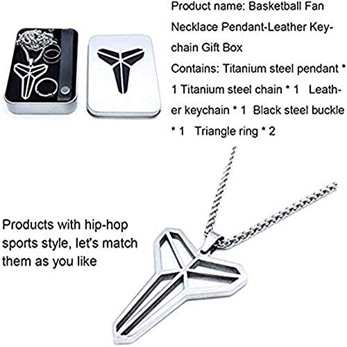 Mamba Forever Acero Inoxidable Kobe Bryant Memorial Collar Llavero Galvanizado Punk Rock Casting Aviación Colgante 75 cm Cadena