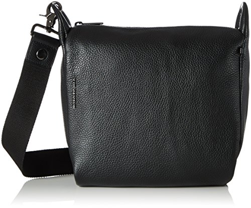 Mandarina Duck Mellow Leather Tracolla, Bolso bandolera para Mujer, Negro (Nero), 10x21x28.5 cm (B x H x T)