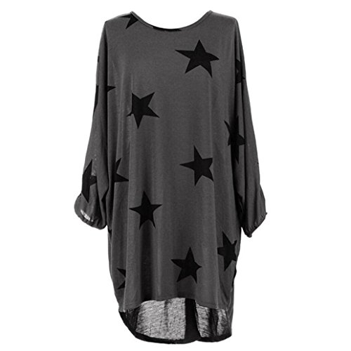 Manga del murc Mujer, Covermason Las Mujeres Batwing Manga Estrellas impresión Baggy Tops Blusa(3XL,Gris)