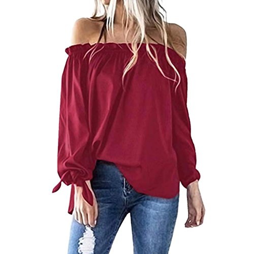 Manga del murc Mujer, Covermason Las Mujeres Batwing Manga Estrellas impresión Baggy Tops Blusa(M,Rojo)
