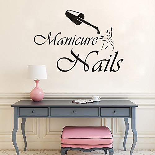 Manicura nail logo calcomanías de vinilo de pared para salón de uñas nail polish studio shop ventana de vinilo extraíble decoración de la pared del hogar pegatinas A6 57x40cm