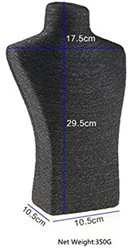 Maniquí Ajustable Exhibición de la joyería 29 * 18 cm de cáñamo Cuerda Collar de PVC Soporte de exhibición de Jewellry de la joyería del Busto del maniquí Cuello (Color : Grey)