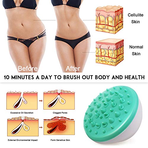 Manopla masajeador y removedor de celulitis, cepillo suave para celulitis, masajeador corporal, removedor de celulitis, adelgazante, exfoliante relajante (verde)