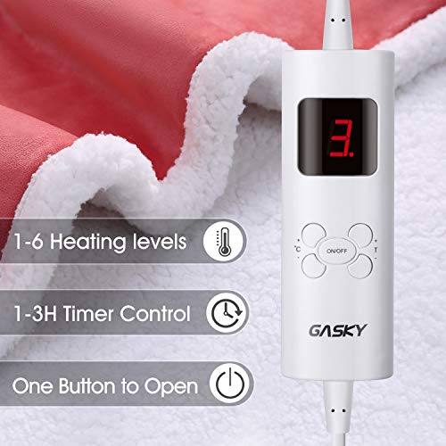 Manta Electrica Grande 130x180cm Mantas Termicas Eléctricas con 1-3H Ajustable Desconexión Automática y 6 Ajustes de Temperatura Sofa Camas Individuales Manta Calienta Camas, Lavable a Máquina