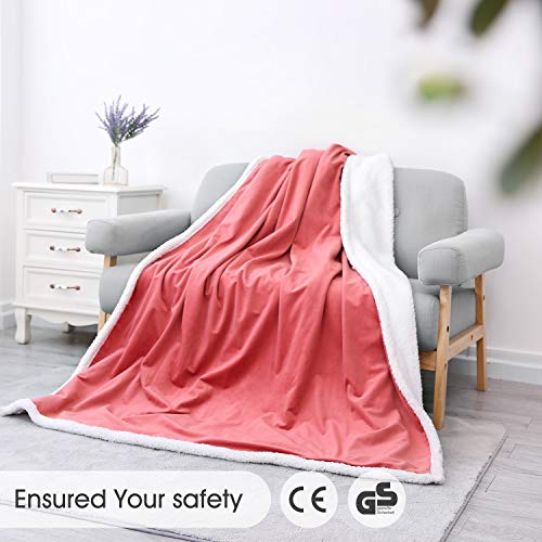 Manta Electrica Grande 130x180cm Mantas Termicas Eléctricas con 1-3H Ajustable Desconexión Automática y 6 Ajustes de Temperatura Sofa Camas Individuales Manta Calienta Camas, Lavable a Máquina