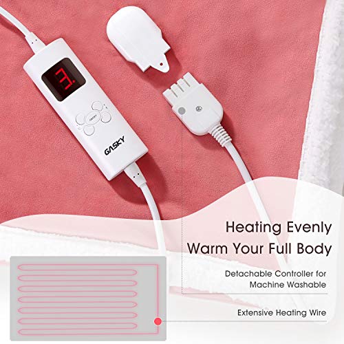 Manta Electrica Grande 130x180cm Mantas Termicas Eléctricas con 1-3H Ajustable Desconexión Automática y 6 Ajustes de Temperatura Sofa Camas Individuales Manta Calienta Camas, Lavable a Máquina