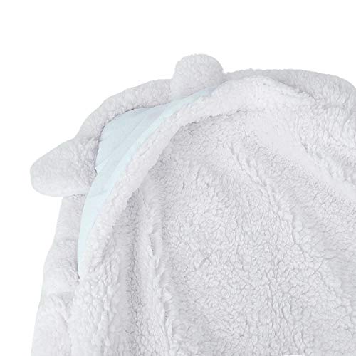 Manta suave para bebé con capucha, saco de dormir térmico de franela suave, manta de recepción para bebé, bolsa de playa de 75 x 75 cm para bebés recién nacidos de 0 a 1 año azul Pure Blue