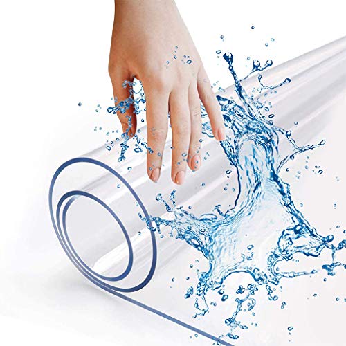 Mantel Transparente De PVC Mantel Plástico Transparente Plástico Grueso Impermeable Mantel/Anti-Caliente Vidrio Suave Plastico, Mantel/Comida De Mesa De Café,Estera Tabla,2.0mm,80 * 130cm