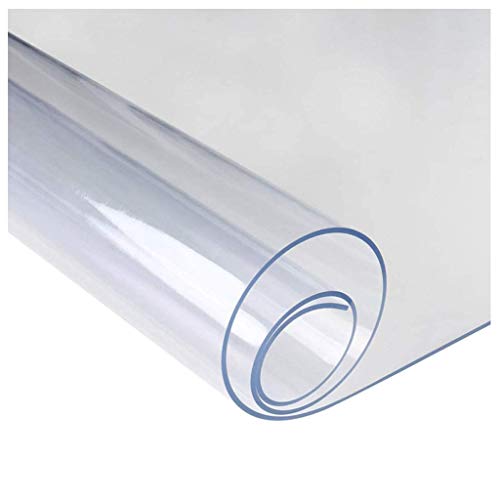 Mantel Transparente De PVC Mantel Plástico Transparente Plástico Grueso Impermeable Mantel/Anti-Caliente Vidrio Suave Plastico, Mantel/Comida De Mesa De Café,Estera Tabla,2.0mm,80 * 130cm