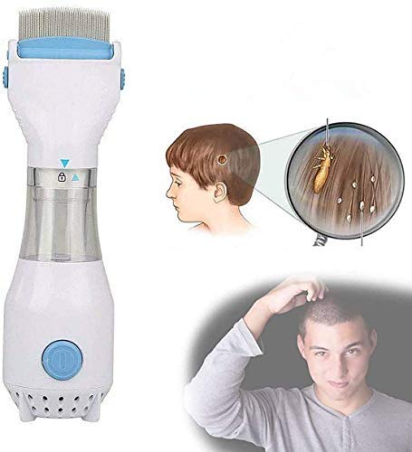 Manuel Centro De Tratamiento De Piojos Aspiradora Pequeña, Tetera Piojos Peine Eléctricos, Cabeza Eléctrica Pulgas Peine, Sin Dolor Segura con Suaves para Niños Y Adultos Peines