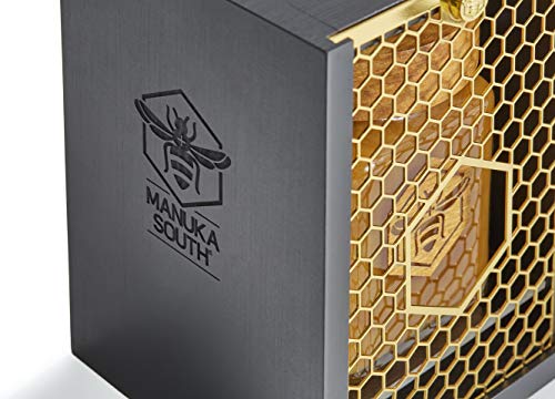 Manuka South UMF 24+ (MGO 1122+) Miel de Manuka de Nueva Zelanda – Edición limitada en caja de madera de haya con chapado en oro de 18c