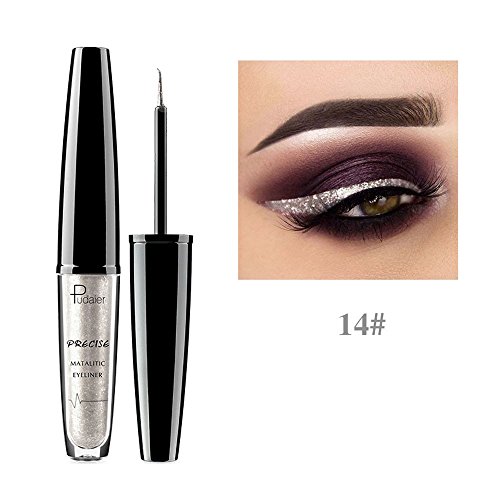 Maquillaje cosmético Eyeliner Yesmile Color metalizado Ojos brillantes ahumados Maquillaje de sombra de ojos Eyeliner líquido brillante a prueba de agua