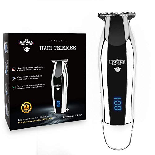Maquina Cortapelos Original T-BLADE PRO Trimmer Cortadora Recargable pelo Barba y corporal especial barberías peluquería uso personal y profesional,Pantalla LED High powerful motor.