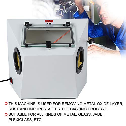 Máquina portátil para la Limpieza con Chorro de Arena, pulidora de Arena para la eliminación de óxido y Pulido de Arena Herramientas de Arenado Gabinete de Chorro abrasivo(UE)