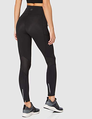 Marca Amazon - AURIQUE Leggings de Deporte Térmicos Mujer, Negro (Black), 38, Label:S