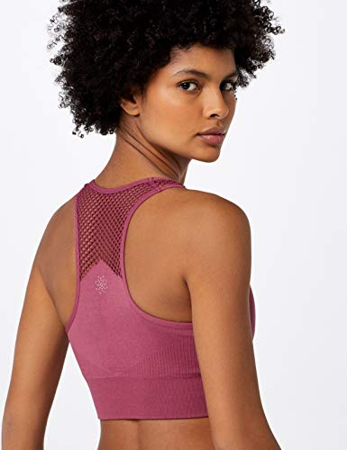 Marca Amazon - AURIQUE Sujetador Deportivo para Actividades de Impacto Medio Mujer, Rosa (Hawthorne Rose), L, Label:L