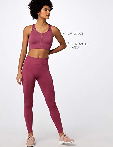 Marca Amazon - AURIQUE Sujetador Deportivo para Actividades de Impacto Medio Mujer, Rosa (Hawthorne Rose), L, Label:L