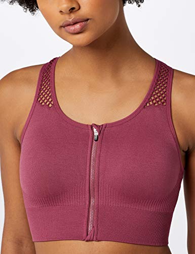 Marca Amazon - AURIQUE Sujetador Deportivo para Actividades de Impacto Medio Mujer, Rosa (Hawthorne Rose), L, Label:L