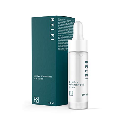 Marca Amazon - Belei - Sérum con péptido y ácido hialurónico, 96.6% ingredientes naturales, vegano, 30 ml
